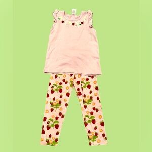Gymboree Pink strawberry Pajama Set Cozy Comfort/size 8